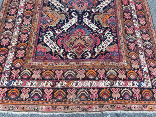 A large antique Caucasian Karabagh rug, archaic design. Size: ca. 435x210cm / 14‘3ft by 7ft http://www.najib.de  Whatsapp: +49 177 8850135            