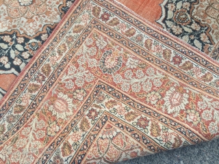 Fine antique Persian Tabriz Haji Jalili rug, size: ca. 175x125cm / 5'8''ft x 4'1''ft Age: 19th century. Some light wear in the field, www.najib.de
         