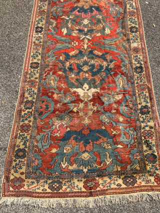 Antique Anatolian Oushak/ Smyrna runner, over 300 years old. Size: circa 525x110cm / 17’2ft by 3’6ft Several old repairs http://www.najib.de you can also contact us through telephone/WhatsApp: +49 177 8850135   
