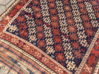 Antique Baluch rug with unusual design and large kilims, size: 190x120cm / 6'3''ft x 4ft                  