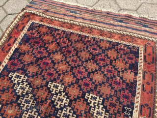 Antique Baluch rug with unusual design and large kilims, size: 190x120cm / 6'3''ft x 4ft                  