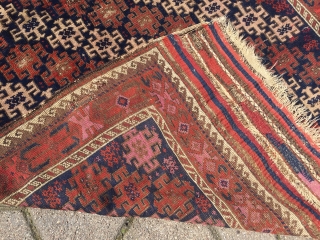 Antique Baluch rug with unusual design and large kilims, size: 190x120cm / 6'3''ft x 4ft                  