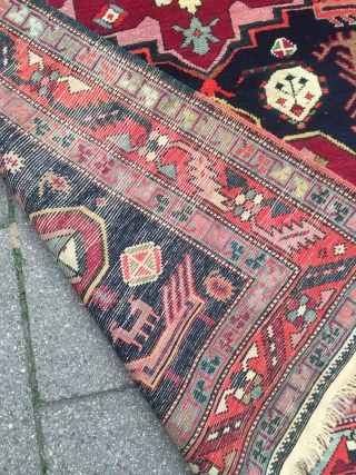 Antique Caucasian Karabagh runner, good condition, size: ca. 370x115cm / 12'2''ft x 3'8''ft                    