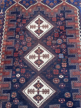 A very nice antique Afshar rug from Southpersia, size: ca. 200x165cm / 6'6''ft by 5'4''ft, all natural dyes.  The pile is a little bit low in the center, otherwise good condition.  ...