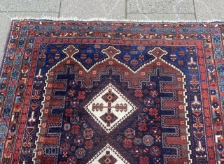 A very nice antique Afshar rug from Southpersia, size: ca. 200x165cm / 6'6''ft by 5'4''ft, all natural dyes.  The pile is a little bit low in the center, otherwise good condition.  ...