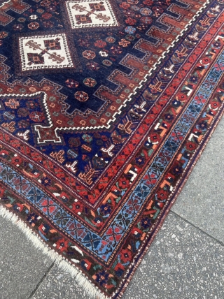 A very nice antique Afshar rug from Southpersia, size: ca. 200x165cm / 6'6''ft by 5'4''ft, all natural dyes.  The pile is a little bit low in the center, otherwise good condition.  ...