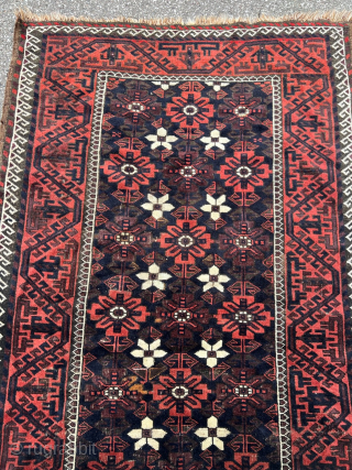 Very nice antique Mina Khani Baluch rug, size: 192x103cm / 6'3''ft x 3'4''ft  http://www.najib.de                  