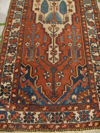 Antique Persian Bakhtiary long rug . Age : ca 1900 . Size : ca 335cm x 107cm ( 11' x 3'5'' )           