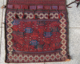 Antique Baluch Khorjin /doublebag woven in Sumakh technique. Size: 123x56 cm / 4ft x 1'8''ft www.najib.de                 