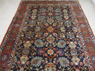 Antique navy ground Tabriz rug from the 1920´s with a very well balanced all over design. Size: 375x215cm / 12'3''ft x 7'1''ft www.najib.de          