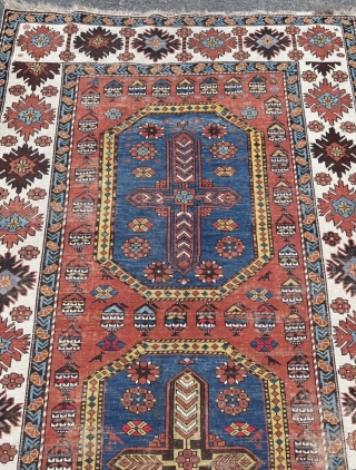 A very nice antique Caucasian Shirvan rug with lots of little Swastikas and birds, size: ca. 215x135cm / 7ft by 4‘4ft some localized wear         