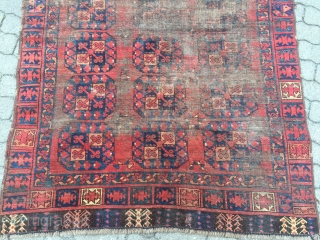 Antique Turkmen Ersari (Engsi??), worn but older then many other examples. Size: 175x140cm / 5'8''ft x 4'6''ft www.najib.de               