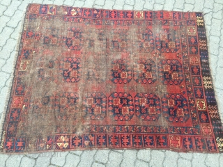 Antique Turkmen Ersari (Engsi??), worn but older then many other examples. Size: 175x140cm / 5'8''ft x 4'6''ft www.najib.de               