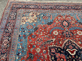 Fresh arrival from an old German estate: Beautiful Heriz from Northwest Persia. Very decorative. Size: circa 420x350cm / 13‘7ft by 11‘5ft http://www.najib.de you can also contact us through Whatsapp or telephone: +49  ...