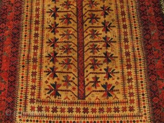 Antique camel ground Baluch prayer rug from North-East Persia , Khorossan province. Very good quality , lovely details like animals. Age : circa 1880 Size: ca 145cm x 85cm ( 4'8'' x  ...