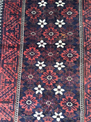 Very nice antique Mina Khani Baluch rug, size: 192x103cm / 6'3''ft x 3'4''ft                    