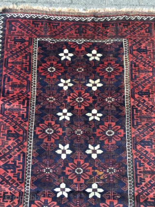 Very nice antique Mina Khani Baluch rug, size: 192x103cm / 6'3''ft x 3'4''ft                    