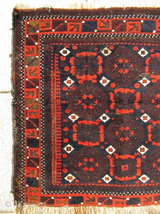 Fantastic antique Baluch bagface with Mina-Khani design. Size : ca 73cm x 64cm ( 2'4'' x 2'1''). Great collector´s piece.             