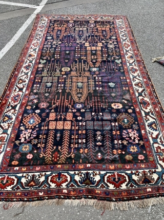 A beautiful antique Persian Luri Bakhtiary tribal rug from the 19th century, size: 320x175cm / 10’5ft by 5’8ft               