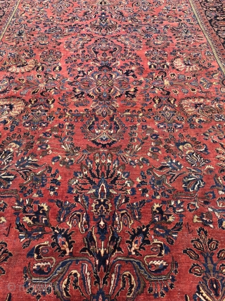 This big antique Persian Saruk carpet or so called "American Saruk" came out of an old German estate. It is very decorative and has a large size: circa 495x340cm /  16'3''ft  ...