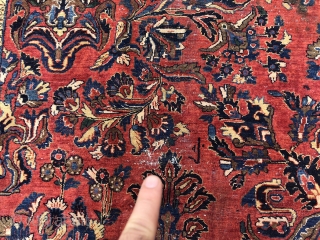 This big antique Persian Saruk carpet or so called "American Saruk" came out of an old German estate. It is very decorative and has a large size: circa 495x340cm /  16'3''ft  ...