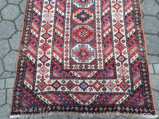 Antique Caucasian long rug. Very good condition with full pile and glossy, shiny wool. Size:ca.325x130cm / 10'7''x 4'3''ft www.najib.de              