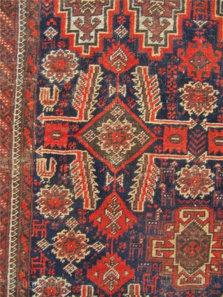 Very nice antique Salar Khani Baluch rug with lots of animals. Size:  195x105cm / 6'4''x 3'5''                