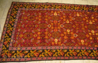 Antique Caucasian Karabagh long rug. Good condition. Size: ca. 285x130cm / 9'4'' x 4'3''ft                   