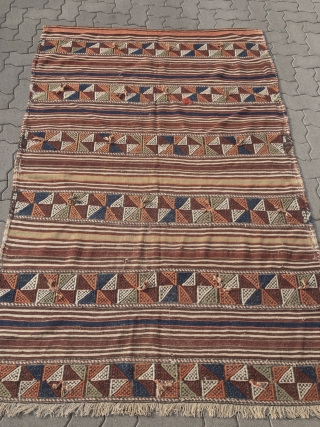 Antique Anatolian Kilim / flatweave, size: 210x137cm / 7ft x 4'5''ft                      