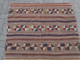 Antique Anatolian Kilim / flatweave, size: 210x137cm / 7ft x 4'5''ft                      