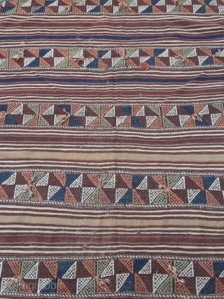 Antique Anatolian Kilim / flatweave, size: 210x137cm / 7ft x 4'5''ft                      