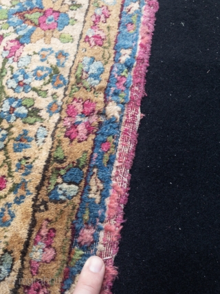 Fine antique Persian Kirman Ravar carpet. Size: 380x275cm / 12'5''ft x 9'1''ft, little old moth damage in the border (see picture)            