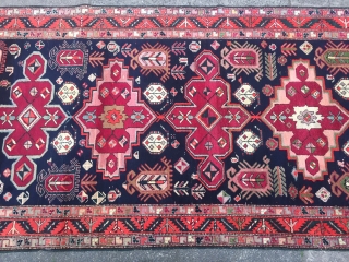 Antique Caucasian Karabagh runner, good condition, size: ca. 370x115cm / 12'2''ft x 3'8''ft                    