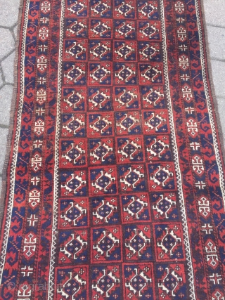Large Antique Baluch rug. size: ca 280x100cm / 9'2''ft x 3'3''ft                      
