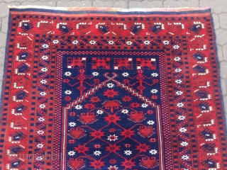 Antique Anatolian Yagcibedir prayer rug, beautiful drawing. Size: 156x128cm / 5'1''ft x 4'2''ft                    