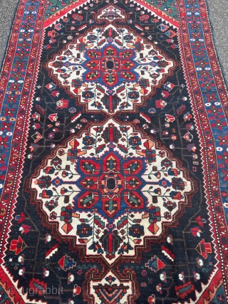 Beautiful antique Persian Bakhtiary village rug, age circa 1920. Size: ca. 305x160cm / 10ft by 5’3ft http://www.najib.de                