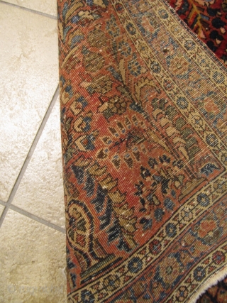 Antique Sarough rug, small Poshti size: 125x65cm / 4'1''ft x 2'1''ft www.najib.de                     