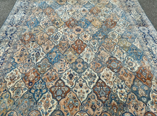 Decorative antique Persian Tabriz carpet from the 1920s, fine weave and pale colors. Size: circa 405x295cm / 13,3ft by 9,7ft http://www.najib.de            