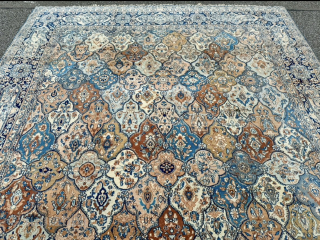 Decorative antique Persian Tabriz carpet from the 1920s, fine weave and pale colors. Size: circa 405x295cm / 13,3ft by 9,7ft http://www.najib.de            