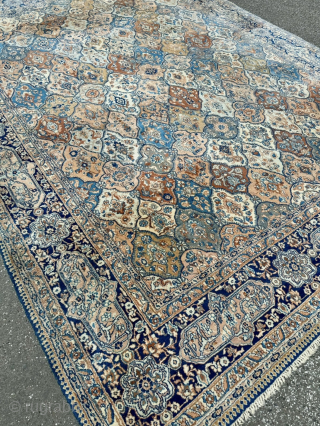 Decorative antique Persian Tabriz carpet from the 1920s, fine weave and pale colors. Size: circa 405x295cm / 13,3ft by 9,7ft http://www.najib.de            
