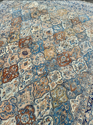 Decorative antique Persian Tabriz carpet from the 1920s, fine weave and pale colors. Size: circa 405x295cm / 13,3ft by 9,7ft http://www.najib.de            