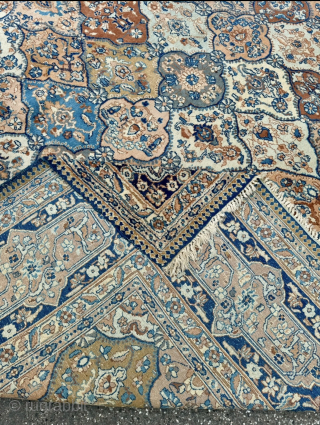 Decorative antique Persian Tabriz carpet from the 1920s, fine weave and pale colors. Size: circa 405x295cm / 13,3ft by 9,7ft http://www.najib.de            