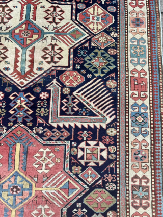 Antique Caucasian Akstafa rug, mid 19th Century. Size: circa 315x123cm / 10,4ft by 4,1ft www.najib.de                  