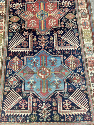 Antique Caucasian Akstafa rug, mid 19th Century. Size: circa 315x123cm / 10,4ft by 4,1ft www.najib.de                  