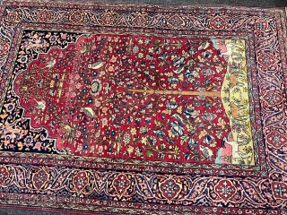A fine antique Persian Isfahan rug, beautiful tree of life Design. Size ca. 210x145cm / 6’9ft by 4’7ft http://www.najib.de              