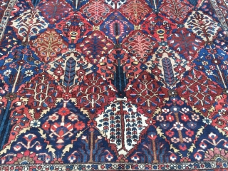 Large antique Persian Bakhtiary carpet with garden design from the 1920´s, very decorative. Size: ca. 505x350cm / 16'6'' x 11'5'' ft www.najib.de           