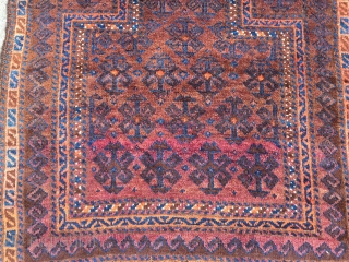 Antique Timuri Baluch prayer rug with glossy wool, size: ca. 125x85cm / 4'1''ft x 2'8''ft 
                 