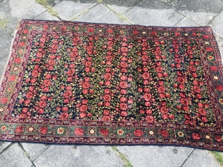 Bed of roses: Antique Kurdish Bidjar Gerus rug, age: 19th century. Beautiful colors including a very nice pistachio green. Wool foundation, size: ca.200x130cm /  6'6''ft by 4'3''ft     