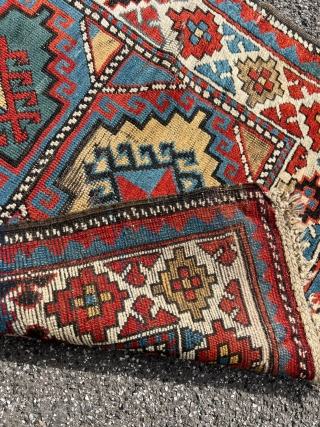 Antique Kazak rug, Age: 19th century. Size: ca. 170x90cm / 5'6''ft by 3ft some condition problems but still a very lovely rug http://www.najib.de          