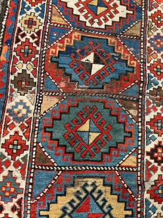 Antique Kazak rug, Age: 19th century. Size: ca. 170x90cm / 5'6''ft by 3ft some condition problems but still a very lovely rug http://www.najib.de          
